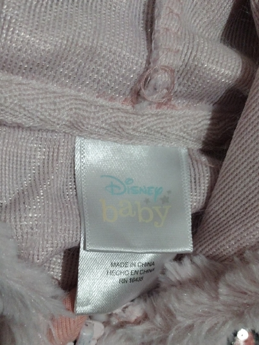 Disney Plush Hooded Baby Jacket in Light Pink with Bow - Picture 2 of 9